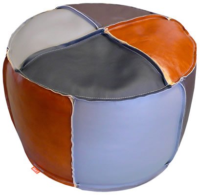 Pouffe recycled leather