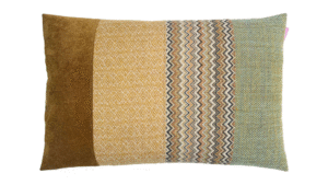 kussen Amber 40x60cm geel oker en lichtblauw