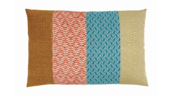 kussen Amber 40x60cm oker teal en roest