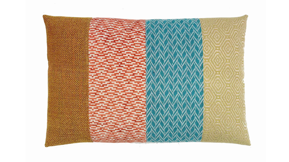 kussen Amber 40x60cm oker teal en roest