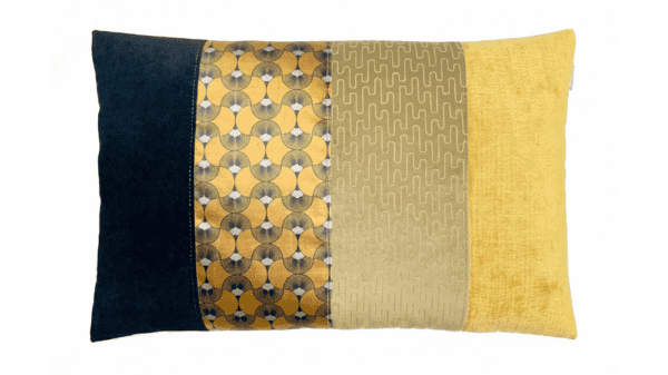 kussen Amber 40x60cm zwart en goudgeel