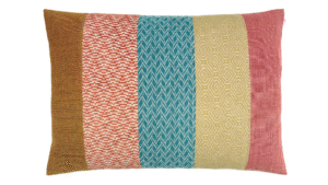 kussen Amber 50x70cm oker roest, teal en lichtgroen