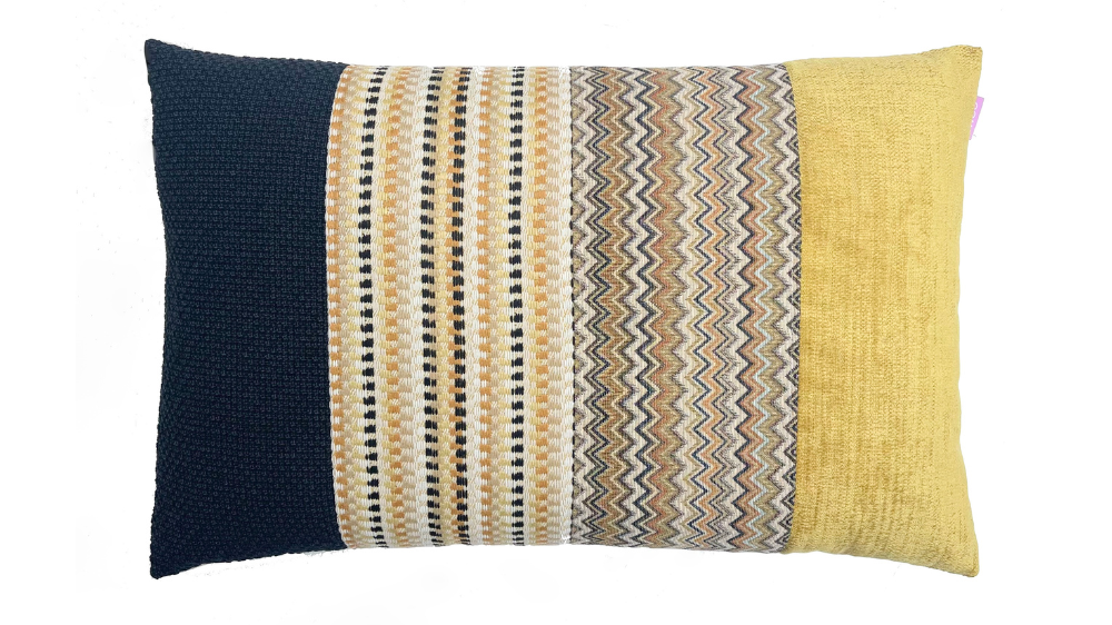 kussen Amber 40x60cm zwart en geel