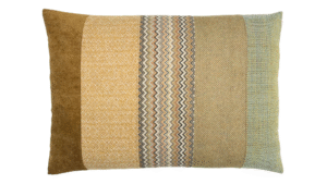 kussen Amber 50x70cm okergeel en lichtblauw