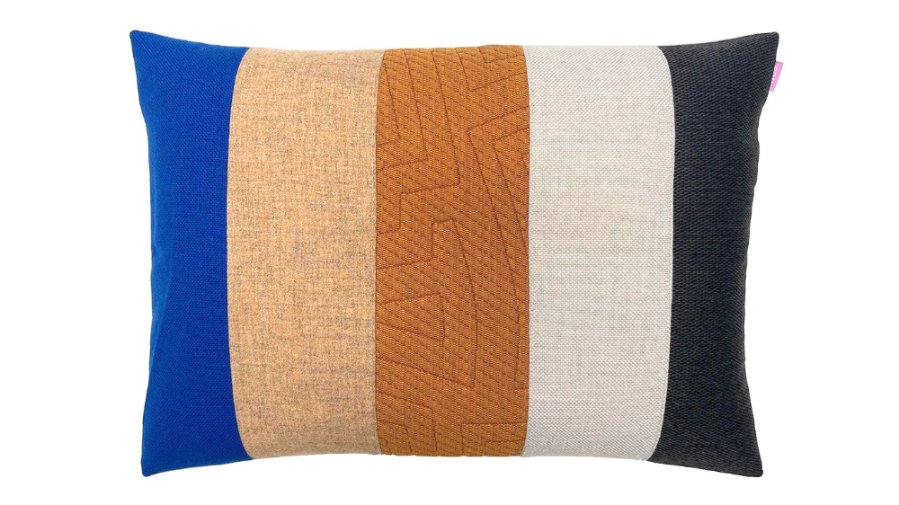 kussen Beautiful leftovers 50x70cm blauw oker