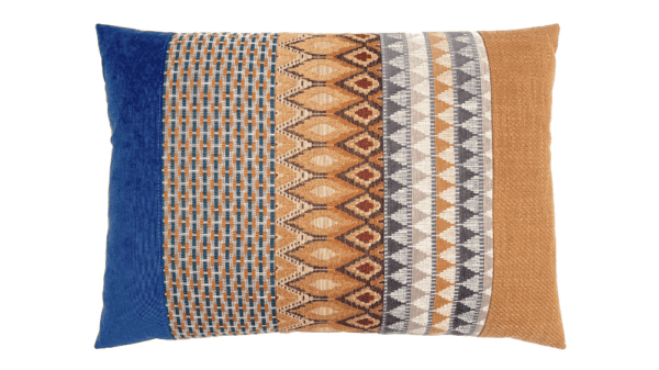 kussen Crescent 50x70cm oker en blauw