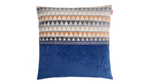 kussen Crescent 50x50cm blauw grijs en zand