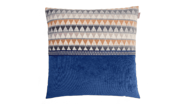 kussen Crescent 50x50cm blauw grijs en zand