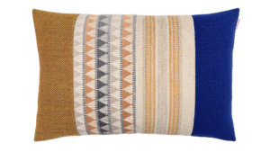 kussen Crescent 40x60cm oker en blauw