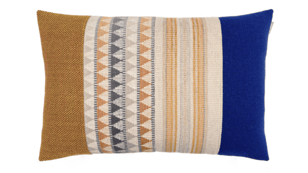 kussen Crescent 40x60cm oker en blauw