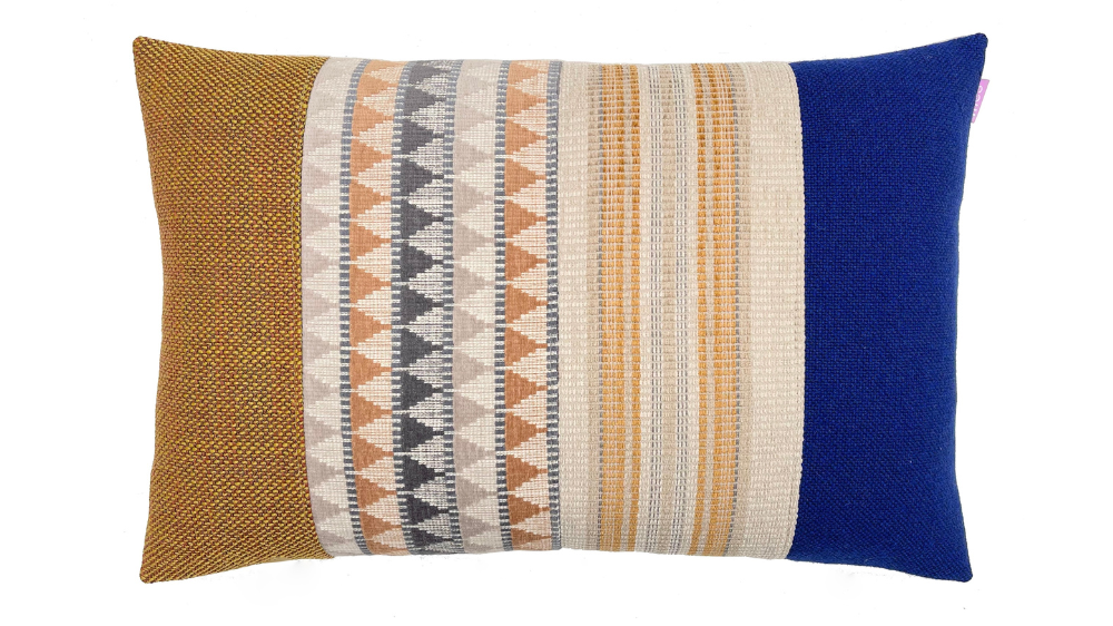 C9 kussen Crescent 40x60cm oker en blauw