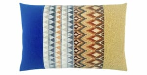 kussen Crescent 40x60cm oker en blauw