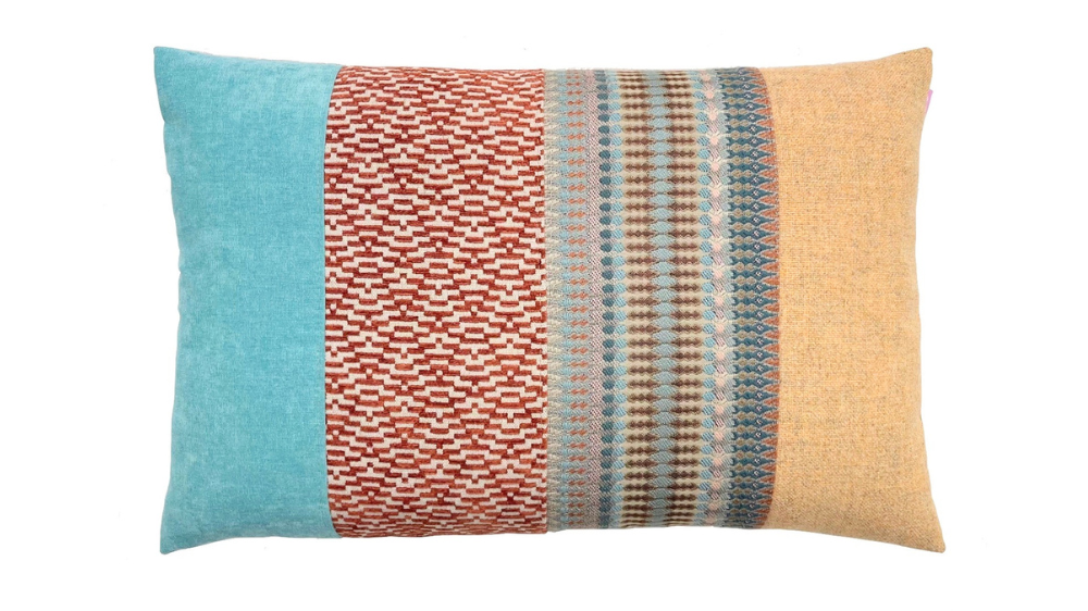 kussen Elements 40x60cm lichtblauw roest zand