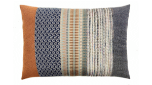 patchwork kussen Elements donkerblauw grijs en roest