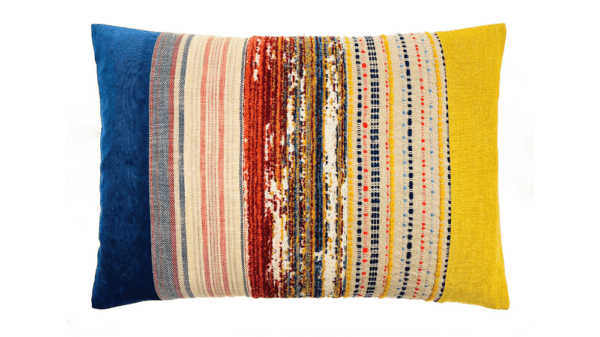 kussen Elements 50x70cm blauw en geel en roest