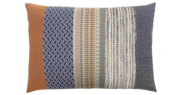 EL6 patchwork kussen Elements 50x70cm donkerblauw grijs en roest