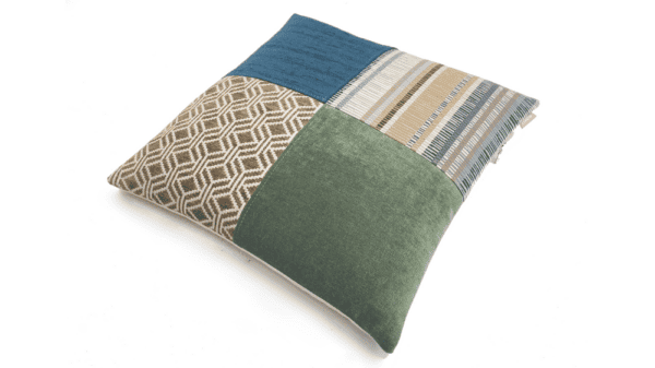 kussen I like green 45x45cm groen en blauw