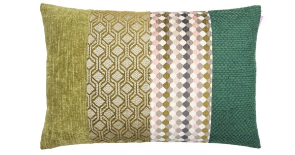kussen I like green 40x60cm lichtgroen en groen en lichtroze