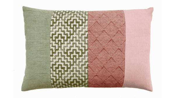 kussen I like green 40x60cm groen en lichtroze
