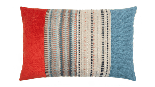 kussen Mix & match 40x60cm blauw en oranjerood