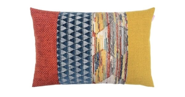 kussen Mix & match 40x60cm roest, geel en blauw