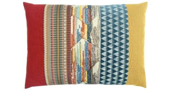 kussen Mix & match 50x70cm oker blauw en rood