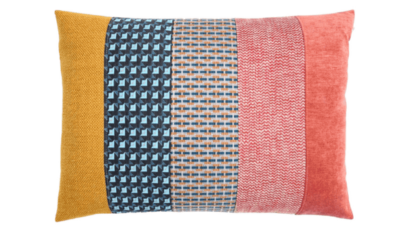 kussen Mix & match 50x70cm terra oker en blauw