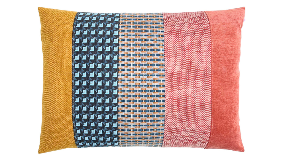 kussen Mix & match 50x70cm terra oker en blauw