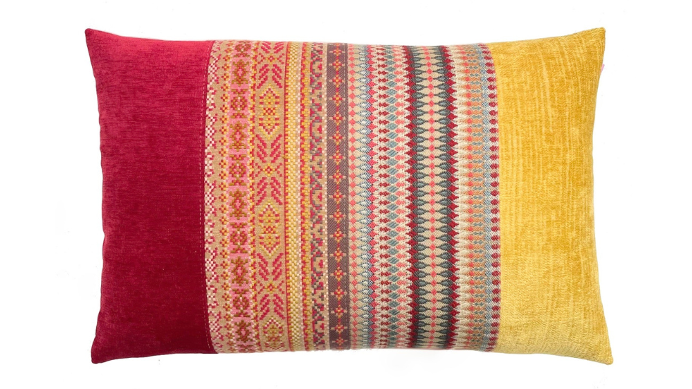 kussen Mix & match 40x60cm rood en geel