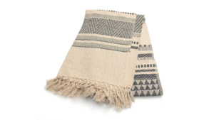 PL1 plaid Katoen 135x220cm ecru en zwart