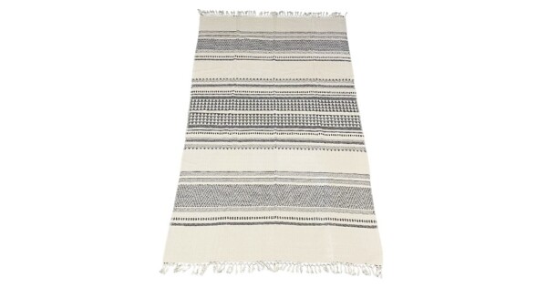 plaid Katoen 135x220cm ecru en zwart