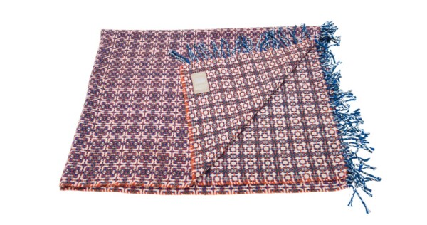 plaid Manteca 135x190cm blauw roest ecru