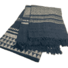 plaid Katoen 135x220cm zwart met ecru