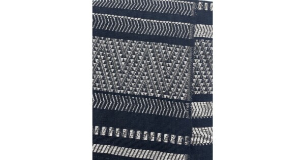 plaid Katoen 135x220cm zwart met ecru