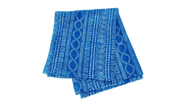 plaid Bogolan 230x260cm indigoblauw