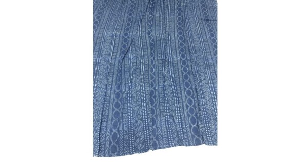 PL5C plaid Bogolan 230x260cm indigoblauw mud cloth