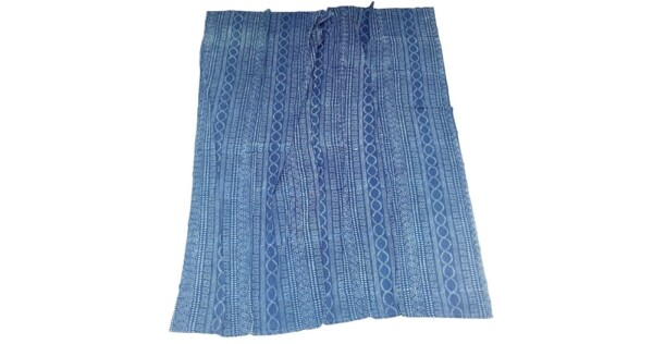 PL5b plaid Bogolan 230x260cm indigoblauw mud cloth