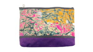 toilettas 28x22cm dessin paars met zwart en roze