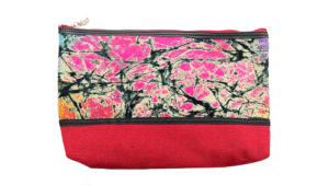 toilettas 28x22cm dessin rood met zwart en roze geel