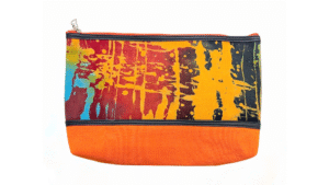 toilettas 28x22cm dessin oranje rood en zwart