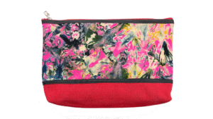 toilettas 28x22cm dessin rood met zwart en roze