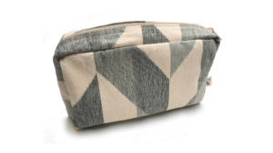 toilettas 28x17x7.5cm ruit dessin ecru en grijs