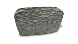 toilettas 28x17x7.5cm diamant dessin zwart met ecru