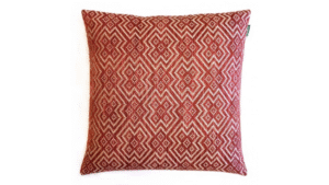 K11 kussen Jute 45x45cm rood met ecru