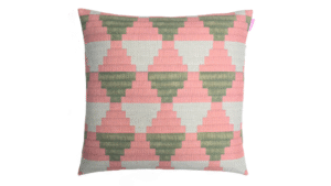 K16 kussen Bazaar 45x45cm lichtrose en groen