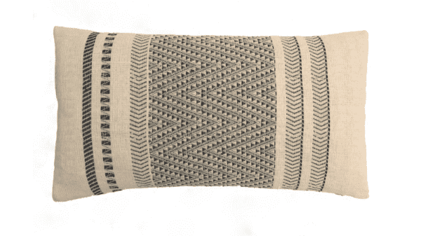 kussen Katoen 35x65cm ecru met zwart