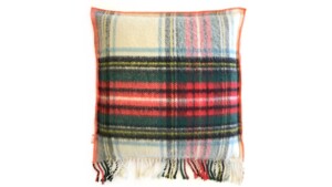kussen Ruit en franje deken 50x50cm Sale wit en rood multicolor