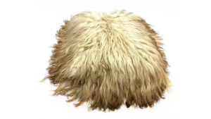 K25 kussen schapenhaar 40x40cm ecru en bruin