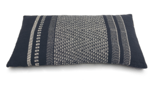 kussen Katoen 35x65cm zwart met ecru