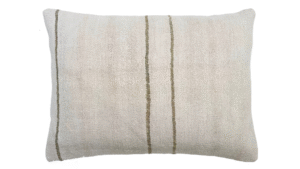 kussen Hennep 40x60cm wit met lichte strepen bruin